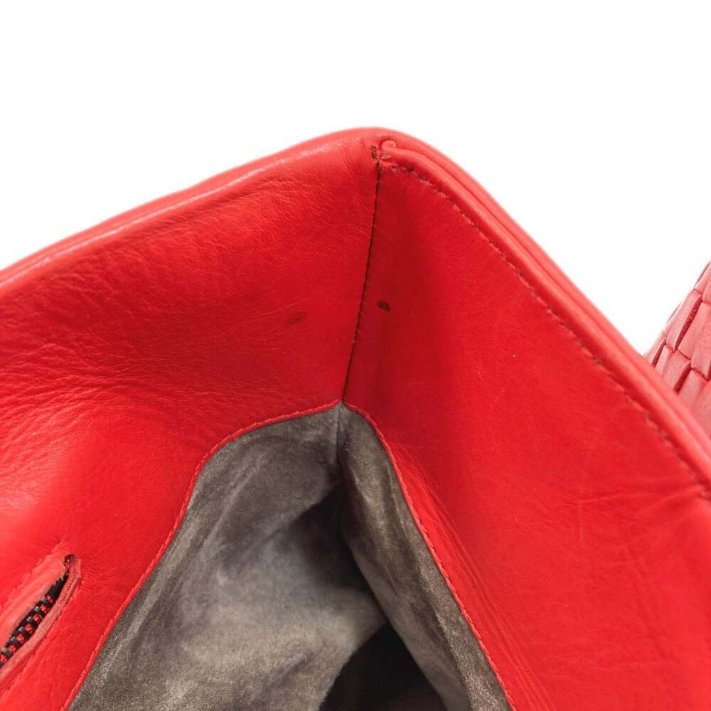 BOTTEGA VENETA Red Intrecciato Tote Bag - Picture 13 of 16